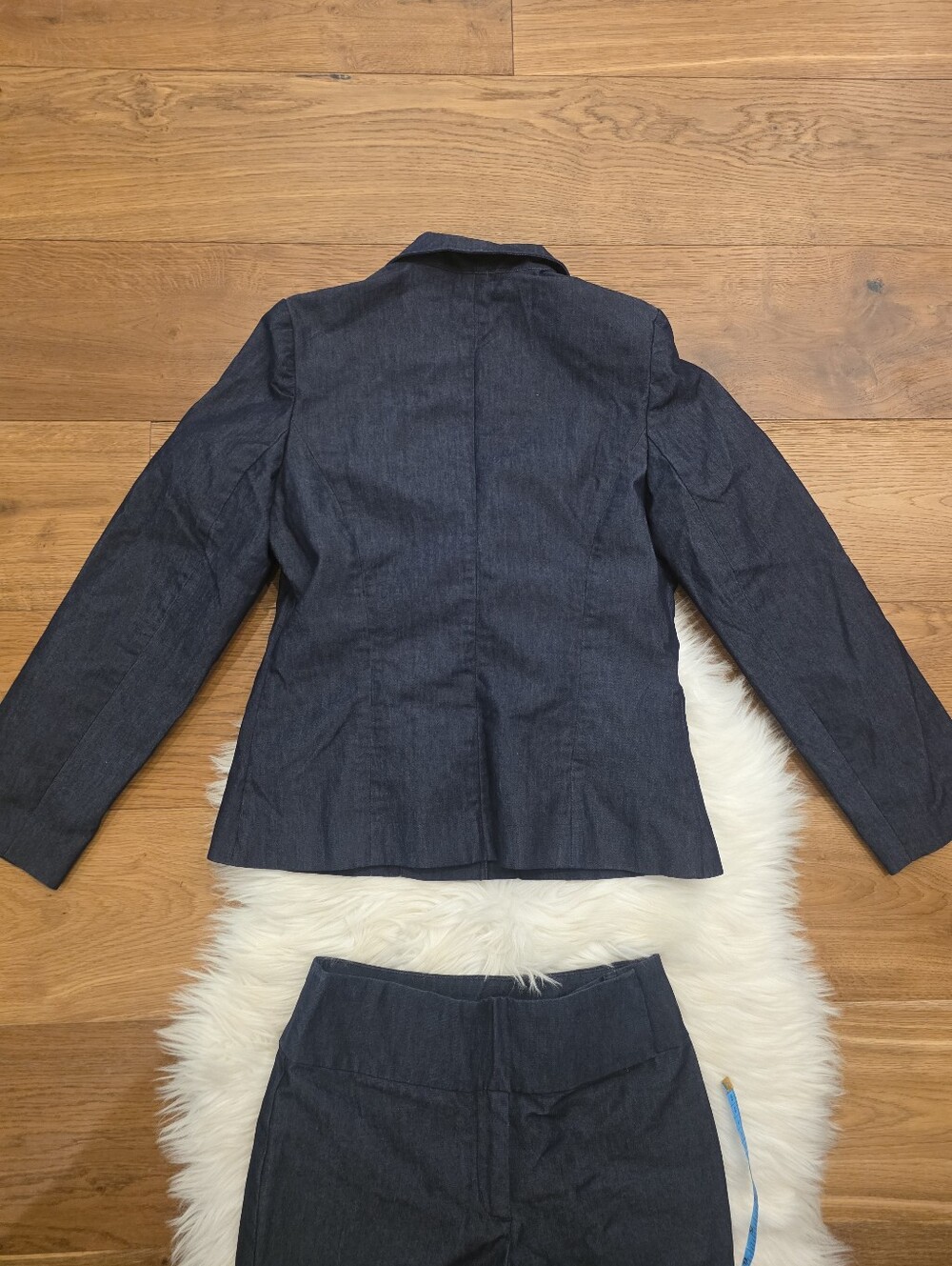 Vintage Women’s Dark Blue Denim Suit Jacket & Pants Set - Picture 6 of 13